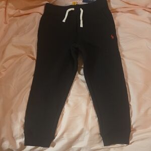 Polo by Ralph Lauren Kids Black Sweatpants with Red Logo